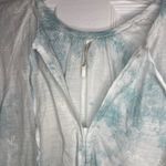 Anthropologie  Lace Trimmed Tie Dye and Embroidered Cotton Tie Neck Top Photo 10