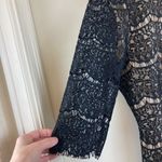 Darling London New Black Floral Lace Over Nude Lining Midi Dress A178 Size 14 Photo 7