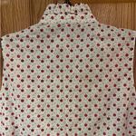J. McLaughlin  White Cherry Print Ruffle Sleeveless Button Down Blouse‎ Size XS Photo 9