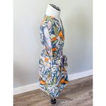 Nicole Miller  Tropical Flower Print Linen Dress Photo 3