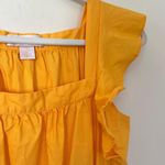 Rachel Parcell Tiered Cotton Poplin Ruffle Sleeve Midi Dress Amber Gold Photo 4