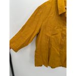 Offon Classic cut linen pocket Button Front Shirt L/XL Boxy Collar 3/4 Sleeve Yellow Size L Photo 3