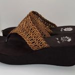 Yellow Box  Platform Wedge Sandals w Boho Woven Upper Women’s 10 Tan & Brown Photo 3