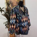 Chico's Chico’s Women Blazer 2 Metallic Tropical Single Breasted Open Collared Resort Photo 5