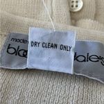 Bloomingdales  scalloped virgin wool classic cardigan sweater ivory sz medium Photo 7