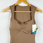 Women's M Brown Sleeveless Flare Leg Bodysuit Jumpsuit NWT Size 8 Photo 1