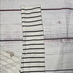 Pilcro  Black and White Striped V-Neck Bodysuit Photo 5
