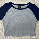 SheIn : Gray and Navy Baby Tee Photo 0