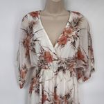 Baltic Born Maxi Dress Womens Small White Pink Tropical Flower Print Resortwear Photo 1