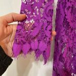 For Love & Lemons  Fuchsia Purple Lace Dress Womens S Sheer Bodycon Long Sleeve Photo 4