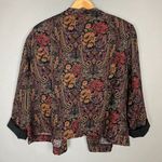 Vintage Tapestry Blazer Jacket Open Front Women Petite Jessica Howard Floral Black Size undefined Photo 1
