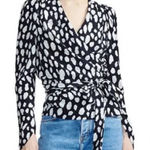 Maje  Losimio Black and White Spotted Cloud Print Wrap Blouse Sz. 1 (US S) Photo 0