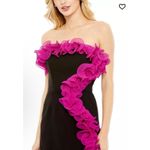 Mac Duggal Ieena  49642 Strapless Ruffle Mini Dress Black Fuchsia Sz 0 Photo 2