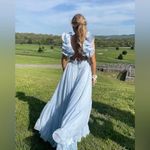 Mac Duggal  Ruffle Tiered Cut Out Chiffon Gown in Powder Blue 6 Photo 2