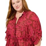 Torrid Chiffon Dolman Button Up Short Sleeve Photo 3