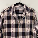 Jane Ashley Black & White Checkered Plaid Embroidered Western Shirt Size L NWT Photo 9