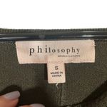 Philosophy Olive Green Long Sleeve Classic Knit Pullover Sweater Women Sz S Photo 6
