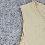 Banana Republic  Sweater Vest Womens S Yellow Wool Angora Blend Flower Detail‎ Photo 9