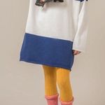 Bobo Choses Nautical Anchor Bi Color Striped Colorblock Knitted Sweater Dress Blue Photo 1