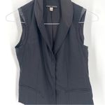 Alice + Olivia  Black Sleeveless Wool Silk Blend Tuxedo Button Front Blazer Photo 1