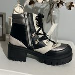 Sugar Calling Hiking Combat Boot Lace up Ankle Bootie Gray Black New Photo 2