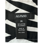 Alfani Pencil Black White Midi Zip Slit Skirt Size 14 Modern Business Casual Photo 3
