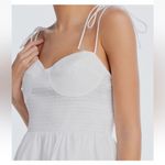 $295 Staud Women's White Landry Smocked Bustier Mini Dress Size Large Photo 1