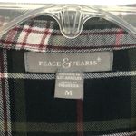 Peace & Pearls High-Low Button Front Plaid Shirt Tunic Photo 1