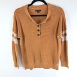 American Eagle  Womens Sweater Henley Neckline Ribbed Knit Brown Size M Photo 0