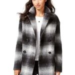 Wild Flower  Women’s Plaid Double-Breasted Peacoat Black
Combo Size M NWT Photo 0