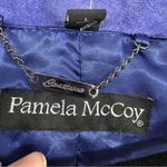 Pamela McCoy Purple Suede Leather Ruffled Long Line Jacket Blazer Womens L Fall Size L Photo 6