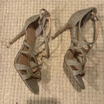 Jewel Badgley Mischka golden Strappy Heel Size 6.5 or 7 Gold Photo 3