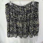 Elle Black Floral Pleated Mini Skirt XL Womens Career Casual Cute Photo 2