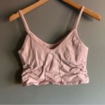 Free People Movement  Good Karma Ruched Crop Tank Top | Size: M/L | Rose Water Photo 3