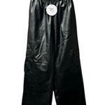 Princess Polly NEW  Lista Faux Leather Elastic Pocket Cargo Pants Black 4 NWT Photo 2