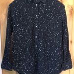 Madewell Oversized Ex-Boyfriend Black White Stars Button Up Shirt Photo 4