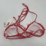 Good American  Lattice Edge Bikini Top In Grenadine Gingham Size Large NWT Photo 2