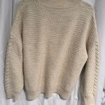 Mango (MNG) Cozy Cream Oversized Cable Knit Sweater Photo 4