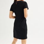 Nine West  Black Sheath Midi Dress Crew Neck Short Sleeve Photo 1