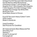 Fruit of the Loom Vintage Shirt Size Small Florida Marlins 2003 World Series Champions Unisex T-shirt Photo 1