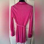 Ro & De  Anthropologie NEW pink long sleeve belted mini dress size xs Photo 4