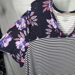 Lane Bryant Floral Stripe Swing Tee Top Size 22/24 New Mixed Print Casual Cute Photo 7