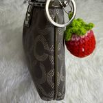 Coach y2k Patent Leather Canvas Gray Signature Canvas Wristlet Mini Purse Photo 4