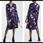 Joie  Miltona Purple Floral Print Satin Wrap Dress Photo 1