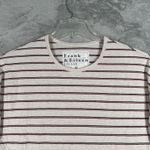 Frank & Eileen Tee Lab Shirt Continuous Sleeve Tee Oatmeal Stripe Crew Neck XS Photo 3