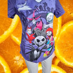 Disney‎ Nightmare Before Christmas Scrub Top XS Characters Halloween V Photo 0