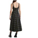 Topshop NWT  Cutout Fit & Flare Cotton Dress Black Green Photo 7