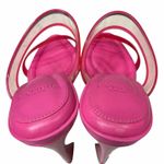 Alexandre Birman  Joanna Sandal Womens 5 Pink Leather PVC Mules Barbiecore Chic Photo 8