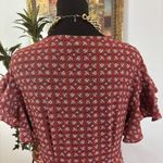 Max Studio  Women M Short Flutter Sleeve Wrap Babydoll Dress Ruffle Barbiecore Photo 6