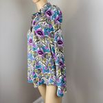 Talbots  Roll-up Long Sleeve Cotton FLORAL/POLKA DOT Blouse Sz S Multicolored‎ Photo 6